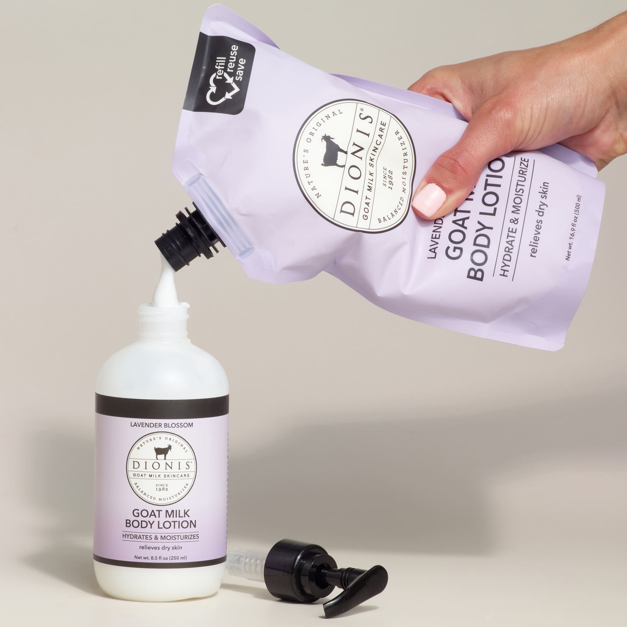 Amazon.com : Dionis Goat Milk Lotion Refill for Dry Skin, Lavendar